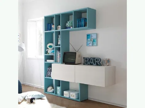 Libreria in laccato Cielo KC410 di Moretti Compact