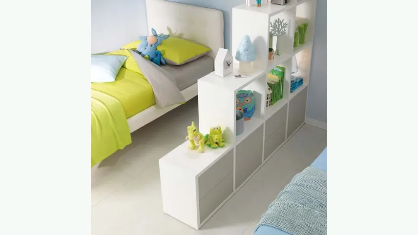 Libreria bifacciale in laccato opaco KC415 di Moretti Compact