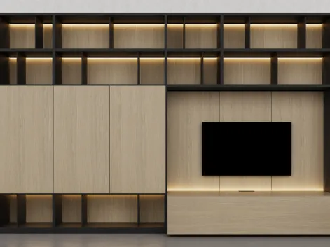 Libreria in essenza legno Barrique di Fratelli Elli