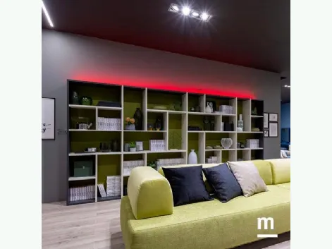 Libreria a muro in laccato opaco e melaminico LV120 di Moretti Compact