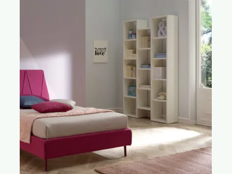 Libreria in laccato opaco bianco SC210 di Moretti Compact