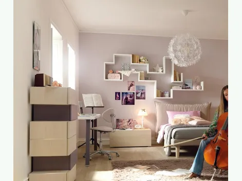 Libreria sospesa in laccato bianco YC306 Moretti Compact