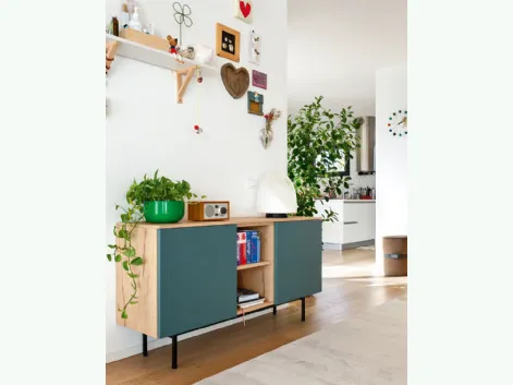 Madia Made CB6101 2 in nobilitato rovere naturale e nobilitato salvia opaco di Connubia