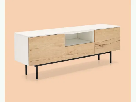 Madia Made CB6101 6 in nobilitato rovere naturale e nobilitato bianco di Connubia
