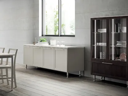 Madia Living Carattere 06 in laccato opaco Grigio Chiaro di Scavolini