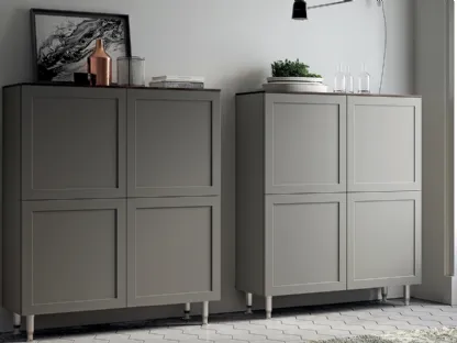 Madia Living Carattere in Laccato opaco Grigio Titanio di Scavolini