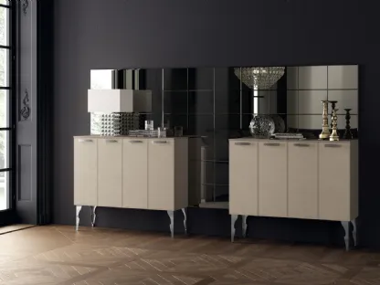 Madia Living Exclusiva alta in Pelle Grigio Perla di Scavolini