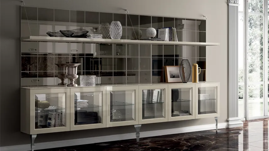 Madia Living Exclusiva in Laccato lucido Tortora di Scavolini
