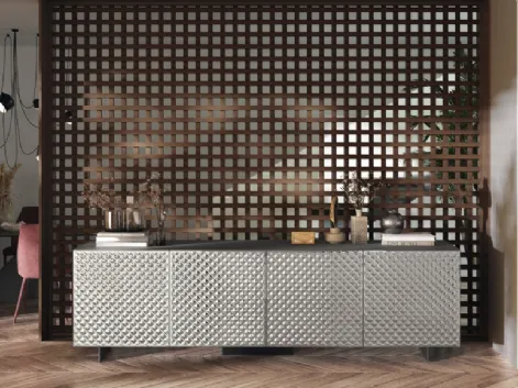 Madia Sideboard 03 in vetro specchiato a rombi di Scavolini
