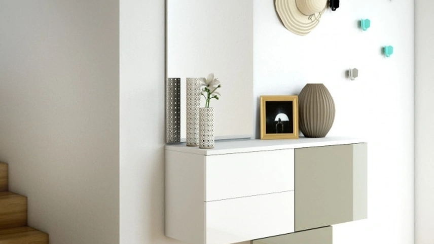 Mobile ingresso in  Moka e Bianco H05 di Maconi