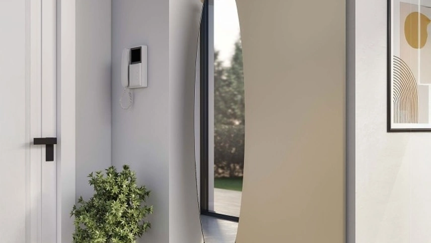 Mobile ingresso con specchiera girevole Punto e Virgola 303 di Maconi