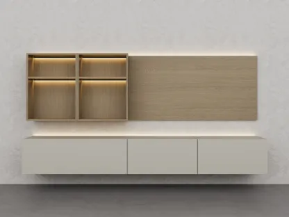 Parete Attrezzata Climb Laccato Creta di Fratelli Elli