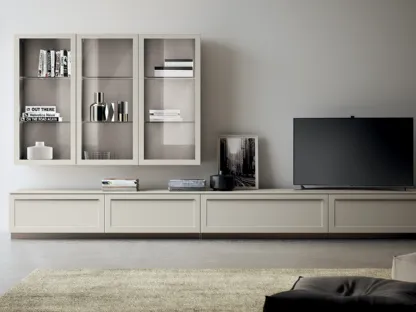 Parete Attrezzata Living Carattere Laccato opaco Tortora di Scavolini