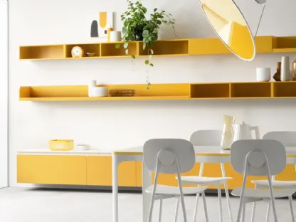 Parete Attrezzata Living Dandy Plus Giallo Senape di Scavolini