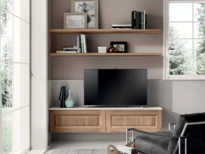 Parete Attrezzata Living Easy in Rovere Atzeco di Scavolini