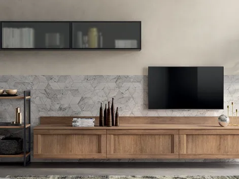 Parete Attrezzata Living Evolution in Rovere Land di Scavolini
