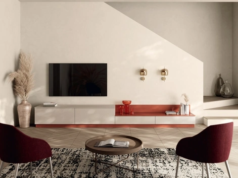 Parete Attrezzata Living Moda 02 in decorativo Canapa di Scavolini