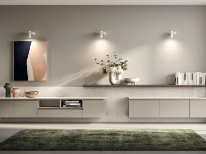 Parete Attrezzata Living Motus in laccato opaco Visone di Scavolini