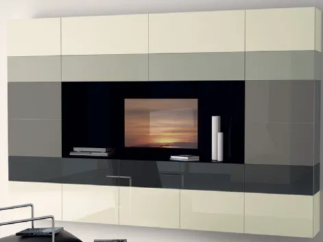 Parete Attrezzata Living Tetrix con Ante in Vetro di Scavolini