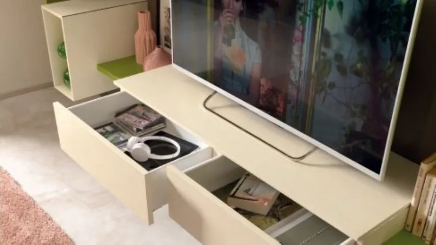 Parete attrezzata di design LV104 di Moretti Compact