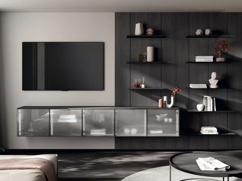 Parete Attrezzata Living Regola 01 in decorativo Quercia di Scavolini