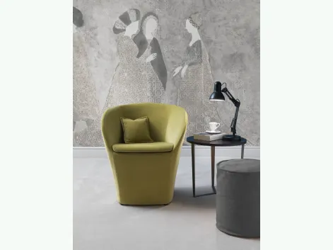 Poltroncina di design in pelle Ambra di GR Salotti