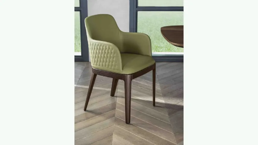 Sedia Margot rivestita in pelle di Bontempi