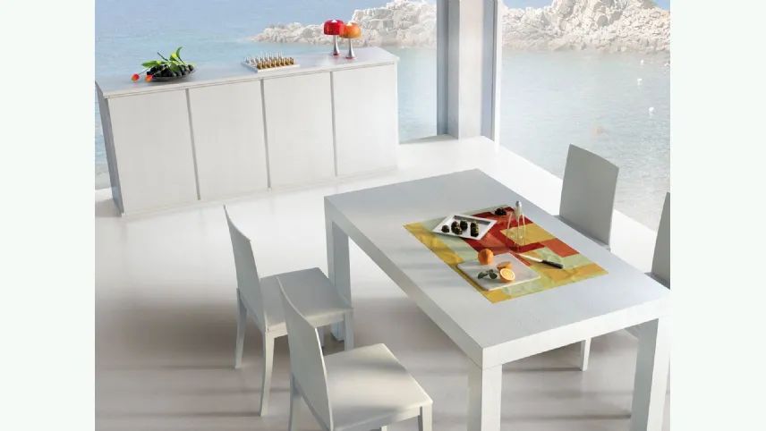 Tavolo allungabile Full Folding in legno laccato bianco di Fratelli Elli