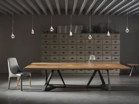 Tavolo Millennium XXL con piano in legno massello di Bontempi