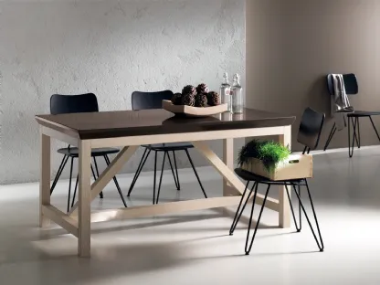 Tavolo Social Floating in legno con top verniciato di Scavolini