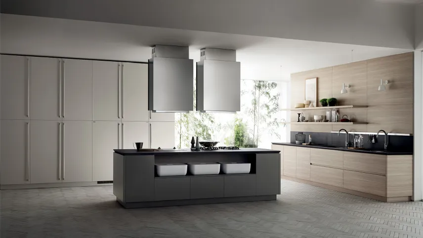 Cucina Qi di Scavolini con isola e cappe