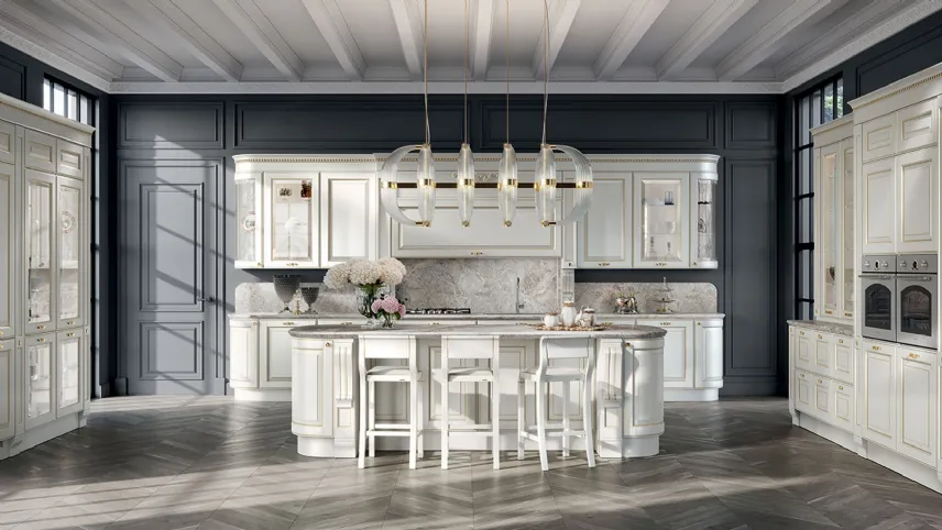 Cucina Classica Baltimora Bianco ed Oro di Scavolini