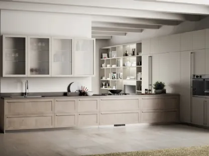 Cucina Moderna Carattere 14 in Frassino Arena e laccato Tortora di Scavolini