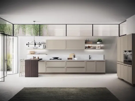 Cucina Moderna Carattere in laccato opaco Visone di Scavolini