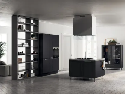 Cucina Moderna Carattere in laccato Nero Ardesia di Scavolini