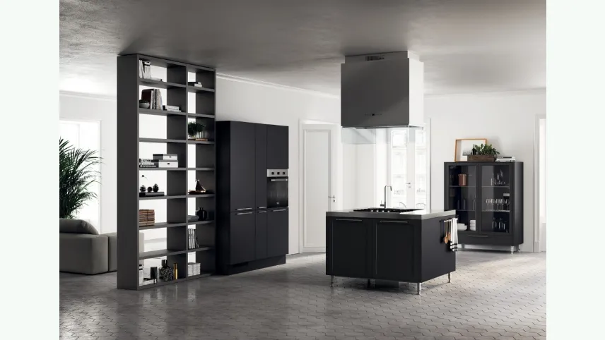 Cucina Moderna Carattere in laccato Nero Ardesia di Scavolini