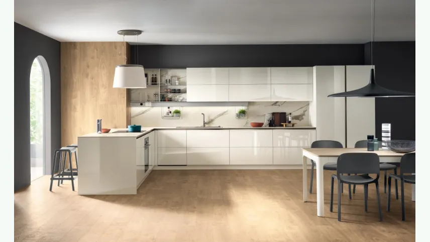 Cucina Moderna Dandy Plus Bianca Lucida di Scavolini