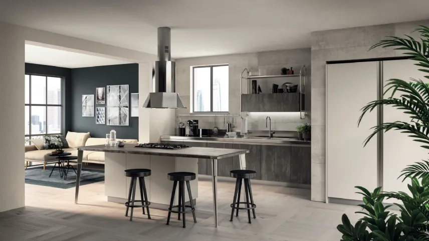 Cucina Moderna Diesel Open Workshop Concrete Harlem di Scavolini