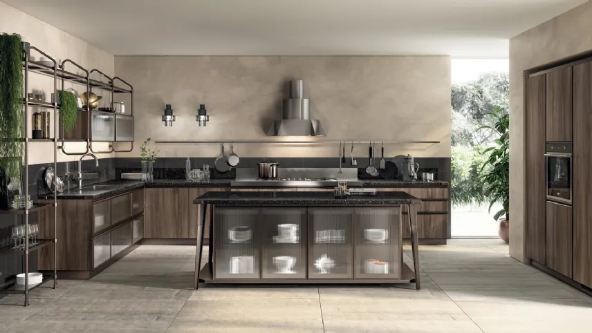Cucina Moderna Diesel Open Workshop Noce Garden di Scavolini