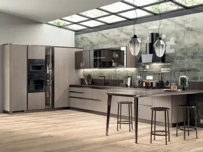 Cucina Moderna Diesel Open Workshop in Rovere Gessato di Scavolini