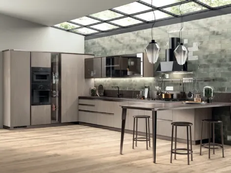 Cucina Moderna Diesel Open Workshop in Rovere Gessato di Scavolini