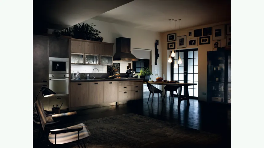 Cucina Moderna Diesel Social Kitchen in Ruxe Grey con penisola di Scavolini