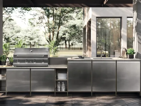 Cucina Moderna Formalia Outdoor 02 in acciaio di Scavolini