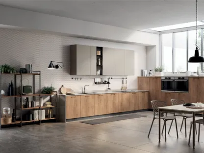 Cucina Moderna Mood in Rovere Landscape e laccato Visone di Scavolini