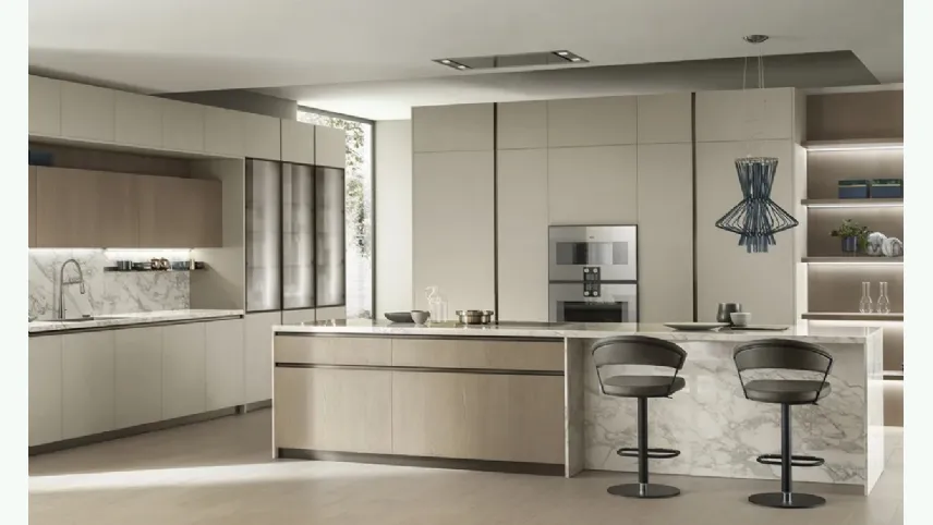 Cucina DeLinea in Oleomalta Lima e Rovere Dune di Scavolini