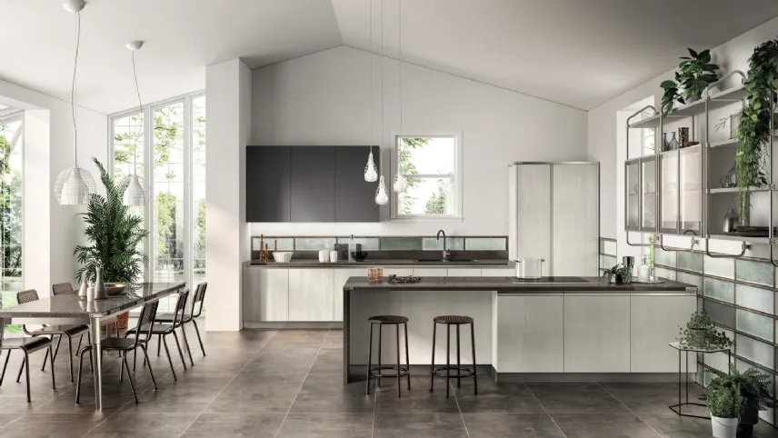 Cucina Diesel Open Workshop Concrete Jersey di Scavolini